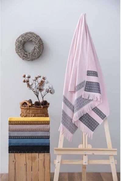 Cotton Box -Pudra- Twins Bukle Plaj Havlusu (75x150) ürün görseli 1