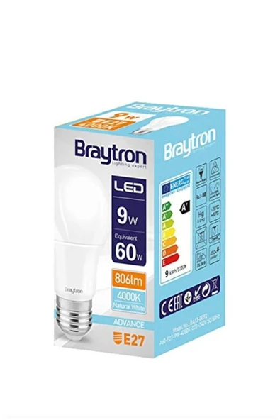 Braytron 9W E-27 LED AMPUL 6500K BEYAZ IŞIK - Resim 2