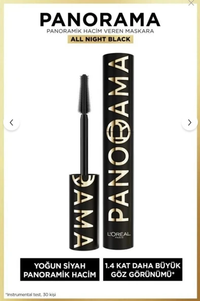 L'Oreal Paris Panorama Hacim Veren Maskara All Night Black - Siyah ürün görseli 1