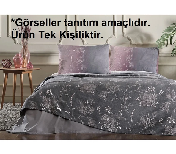 Özdilek Rf -Ditsy Mor- Tek Kişilik Pike Takımı - Resim 2