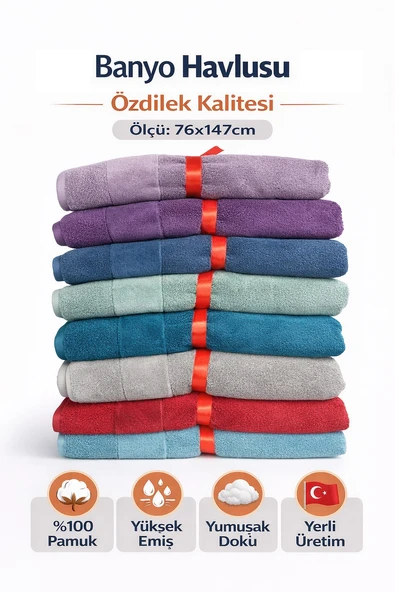 Özdilek Svv Border Kalın Ve Süper Emici Yeni Seri Banyo Havlusu (76x147) 1.Katalog ürün görseli 1