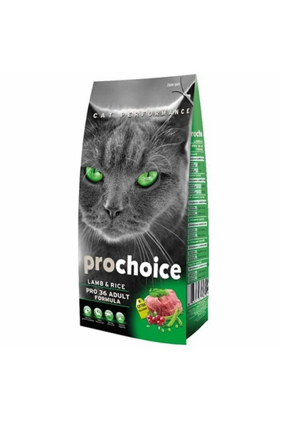ProChoice Pro 36 Kuzulu ve Pirinçli Düşük Tahıllı Yetişkin Kedi Maması 15 Kg ürün görseli 1