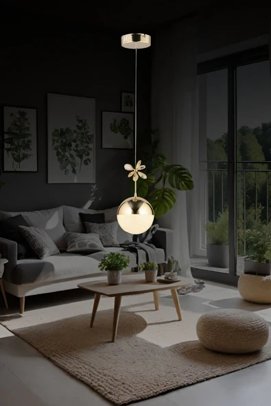 ILGAZ AYDINLATMA TEKLİ ŞEKER TOP ROSE GOLD 3 RENK LEDLİ SARKIT ürün görseli 1