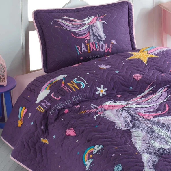 Clasy Ranforce Yatak Örtüsü Tek Kişilik Rainbow - Resim 2