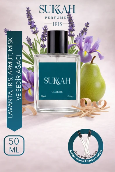 SUKKAH EDP 50 ml Iris Erkek Parfümü | Armut, Lavanta, Misk, İris ve Sedir Ağacı, Vetiver ürün görseli 1