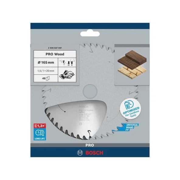 Bosch Daire Testere Bıçağı Ahşap 165*20mm 48 Diş ürün görseli 1