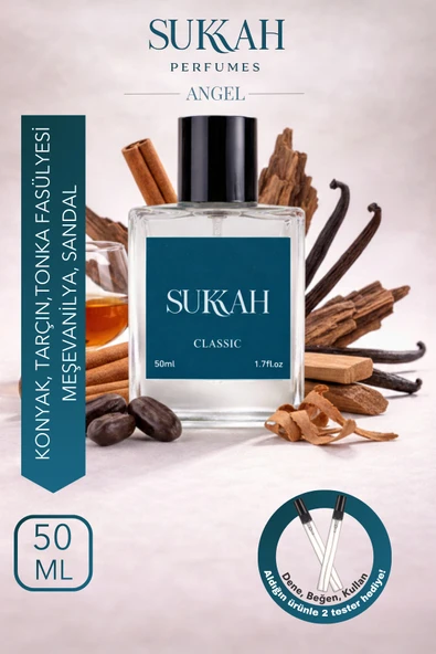 SUKKAH Angel Unisex Parfüm EDP 50 ml – Odunsu, Sıcak ve Derin Kalıcı İmza Kokusu ürün görseli 1
