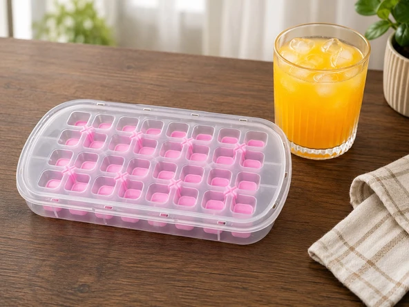 32 Gözlü Bas Çıkar Buz Kalıbı Pembe - Resim 3