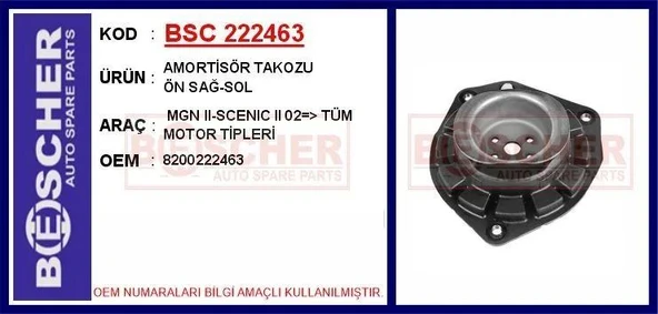 AMORTİSÖR TAKOZU ÖN SAĞ-SOL MGN II-SCENIC II 02=> TÜM MOTOR TİPLERİ ürün görseli 1