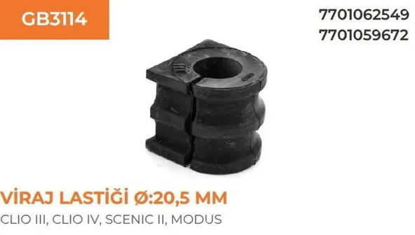 VIRAJ DEMIR LASTİĞİ CLIO III ürün görseli 1