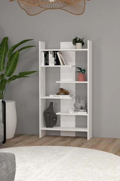 İlayda Asimetrik 6 Raflı Modern Kitaplık ürün görseli 1