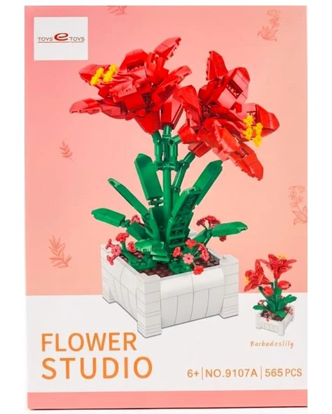 Toys e Toys Flower Studio Barbados Zambağı Çiçek Yapı Blok Seti 565 Parça 9107A ürün görseli 1