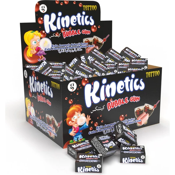 Kınetıcs Bubble Gum Tekli Sakız Tattolu Kola (3.5g) Şekerli Sakız - 100 Adet ürün görseli 1