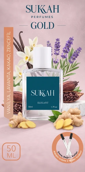 SUKKAH Parfüm Gold EDP 50ML  Vanilya, Lavanta, Kakao, Zencefil ürün görseli 1