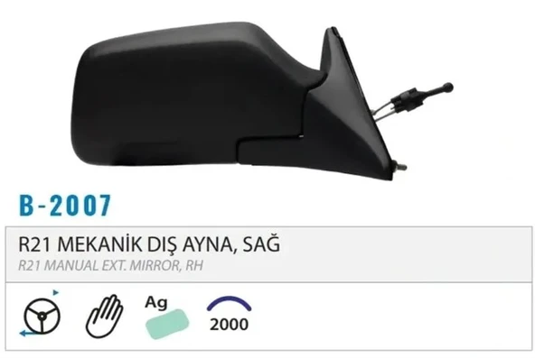 DIŞ DİKİZ AYNASI MEKANİK SAĞ R21 86-94 M002.2007 ürün görseli 1