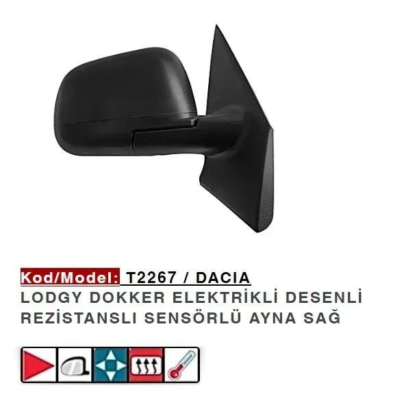 DIŞ DİKİZ AYNASI SAĞ LODGY DOKKER ELEKTRIKL ürün görseli 1