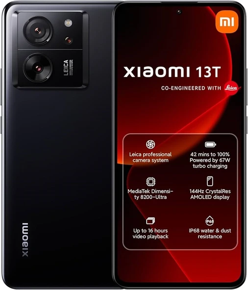 PTTAVM: Xiaomi 13T 5G Siyah 256 GB / 12 + 4 GB RAM Yenilenmiş Ürün