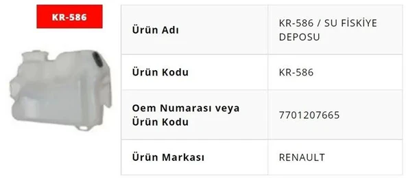 SU FİSKİYE DEPOSU MEGANE 2 ürün görseli 1