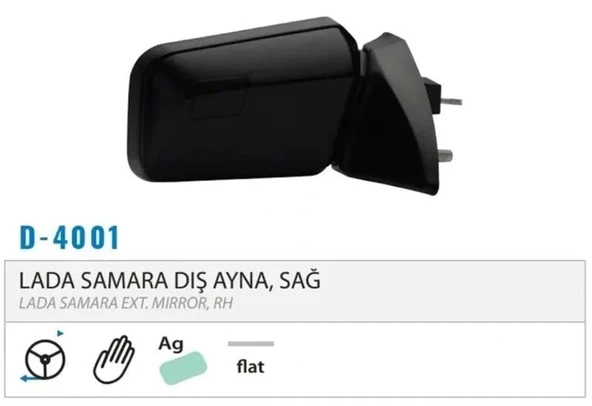 DIŞ DİKİZ AYNASI MEKANİK SAĞ LADA SAMARA M004.4001 ürün görseli 1