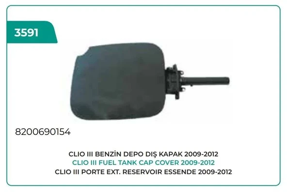 BENZİN DIŞ DEPO KAPAĞI 2009 -->2012 CLİO SYMBOL THALİA ürün görseli 1