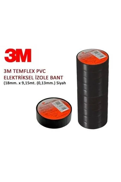 İZOLE BANT ELEKTRİK BANDI 3M MARKA 18MMX9.15MX0,13MM ürün görseli 1