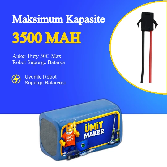 Anker Eufy 30C Max Robot Süpürge 3500 Mah 14.4 V Batarya – Orjinal Uyumlu Uzun Ömürlü, Yüksek Performans Pil ürün görseli 1