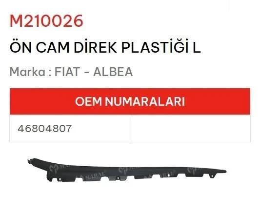 CAM DIREK DIŞ BAKALITI ÖN SOL ALBEA PALIO ürün görseli 1