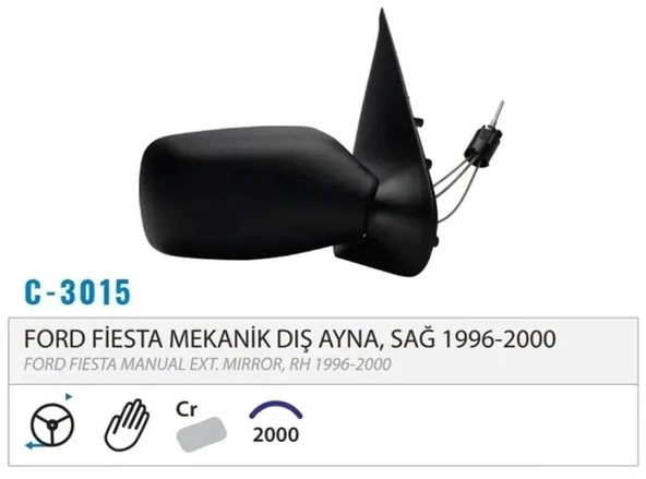 DIŞ DİKİZ AYNASI MEKANİK SAĞ FİESTA 98-01 M003.301 5 ürün görseli 1