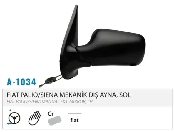 DIŞ DİKİZ AYNASI MEKANİK SOL PALİO 97-02 M001.1034 ürün görseli 1