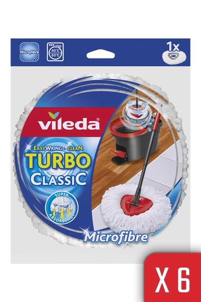 Vileda Turbo Üçgen Başlık Mikrofiber Yedek Paspas x 6 Adet ürün görseli 1