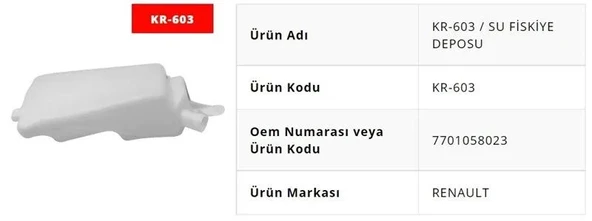 SU FİSKİYE DEPOSU CLİO 3 ürün görseli 1