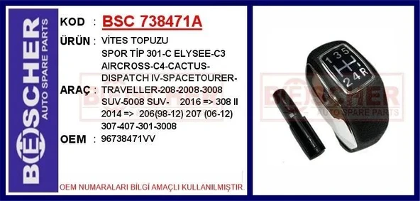 VİTES TOPUZU SPOR TİP 301-C ELYSEE-C3 AIRCROSS-C4-CACTUS-DISPATCH IV-SPACETOURER-TRAVELLER-208-2008-3008 SUV-5008 SUV- 2016 => 308 II 2014 => 206(98-12) 207 (06-12) 307-407-301-3008 ürün görseli 1