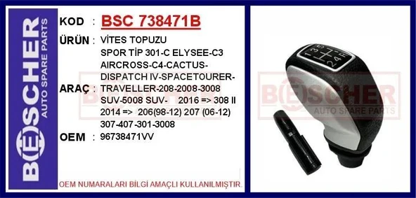 VİTES TOPUZU SPOR TİP 301-C ELYSEE-C3 AIRCROSS-C4-CACTUS-DISPATCH IV-SPACETOURER-TRAVELLER-208-2008-3008 SUV-5008 SUV- 2016 => 308 II 2014 => 206(98-12) 207 (06-12) 307-407-301-3008 ürün görseli 1