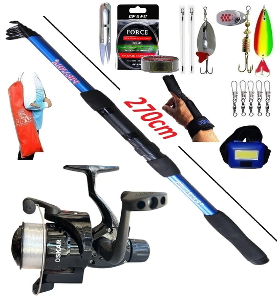 Oslo Turna Tele Spin Olta Takımı Seti Piranha Travel 270cm 50-150gr Oskar CB640 ürün görseli 1