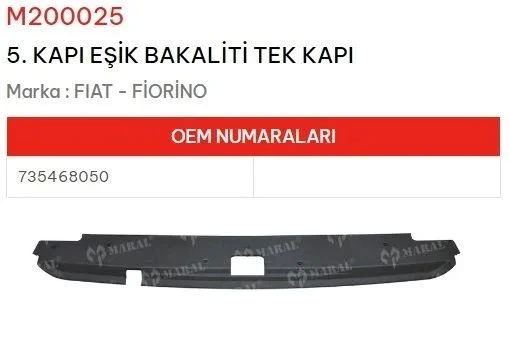 ARKA BAGAJ ESIK BAKALITI TEK KAPI FIORINO ürün görseli 1
