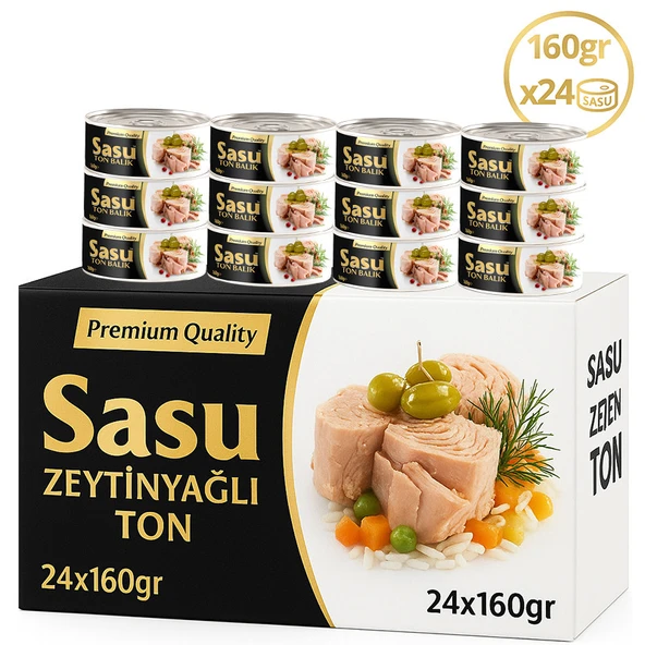 Sasu Zeytinyağlı Ton Balığı 1 Koli 24x160 gr Bütün Dilim ürün görseli 1