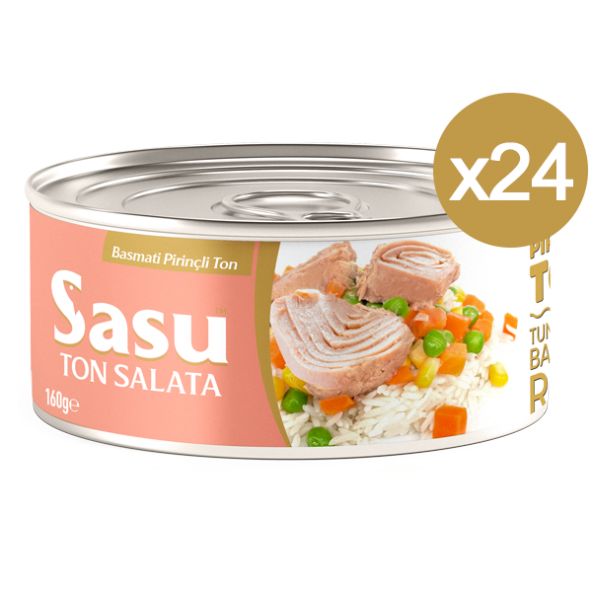 Sasu Basmati Pirinçli Ton Salata 24x160 gr İri Parça (1Koli) ürün görseli 1