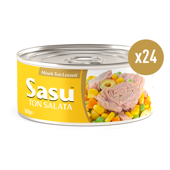 Sasu Mısırlı Ton Salata 1 Koli 24x160G İri Parça ürün görseli 1