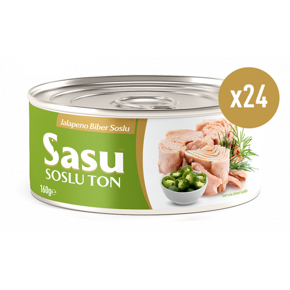 Sasu Jalapeno Biberli Ton Balığı 1 Koli 24x160 gr Bütün Dilim ürün görseli 1