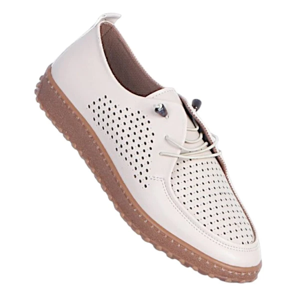 Ayzen 1050 Krem Kadın Loafer Ayakkabı ürün görseli 1