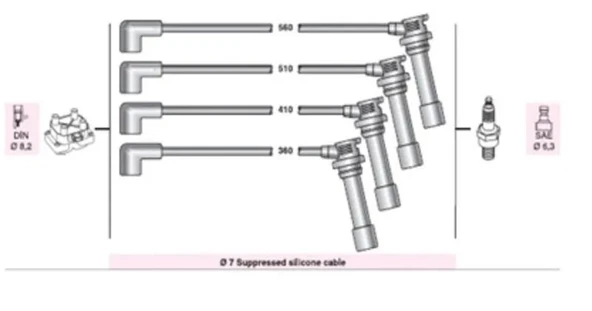 BUJI KABLOSU 323 F V SP V 1.5İ 16V Z501 Z5 (AMZ625) ürün görseli 1