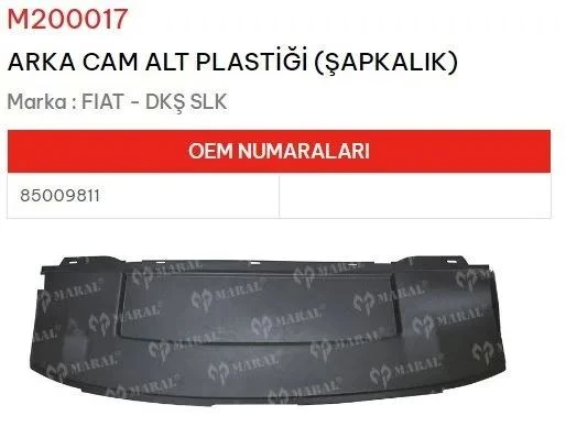 ARKA CAM PLASTİĞİ ALT SAPKALIK SLX ürün görseli 1
