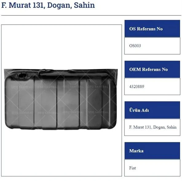 BENZİN DEPOSU FİAT MURAT M131 DOĞAN ŞAHİN ürün görseli 1
