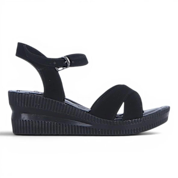 Byn Ayışığı By34 Süet Siyah Kadın 7 Cm Topuklu Sandalet ürün görseli 1