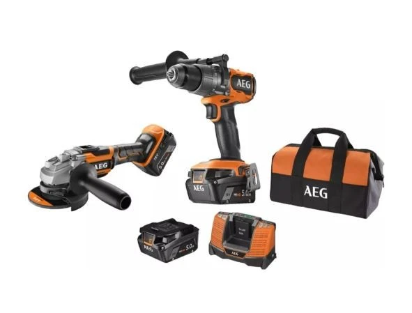 Aeg JP18A2-502B 18V Kombo 2li Kit Akülü Darbeli Vidalama + Taşlama 4935480951 ürün görseli 1