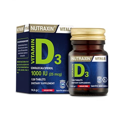 Nutraxin Vitamin D3 1000 IU 120 Tablet ürün görseli 1