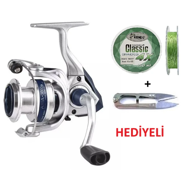 Okuma ARIA-3000a Painting Silver 1BB İp Misina Sarılı Olta Makinesi ürün görseli 1