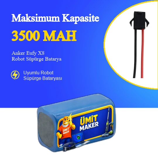Anker Eufy X8 Robot Süpürge 3500 mAh 14.4 V Batarya – Orjinal Uyumlu Uzun Ömürlü, Yüksek Performans Pil ürün görseli 1