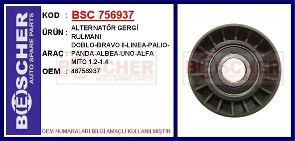 ALTERNATÖR GERGİ RULMANI DOBLO-BRAVO II-LINEA-PALIO-PANDA-ALBEA-UNO-ALFA MITO 1.2-1.4 ürün görseli 1