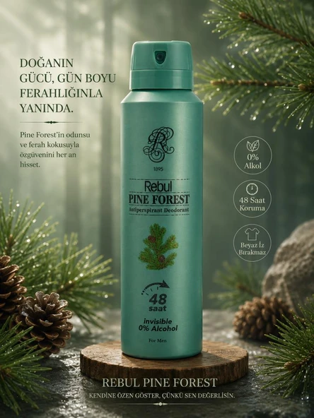 Rebul Erkek Sprey Deodorant Pine Forest 150 Ml ürün görseli 1